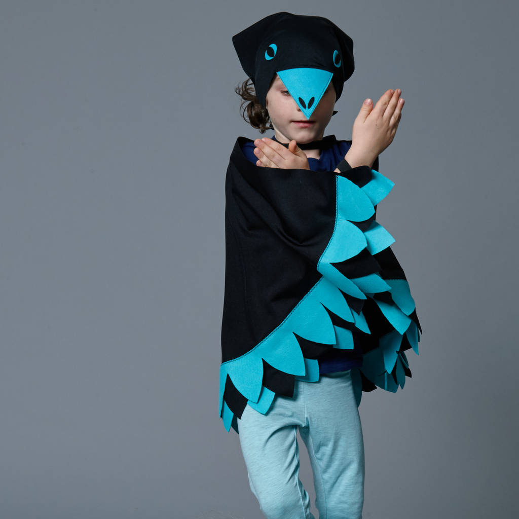 Image of Bird Headscarf, Black/Orange/Pink