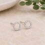 Sterling Silver Moissanite Diamond Circle Stud Earrings, thumbnail 2 of 5