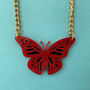 Red Butterfly Acrylic Necklace, thumbnail 1 of 3