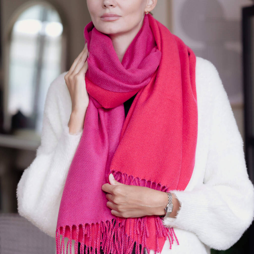Reversible Colour Contrast Cashmere Blend Scarf, 1 of 12
