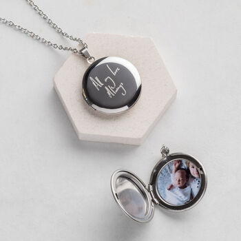 Personalised Engraved Handwriting Locket With Photo, 3 of 11