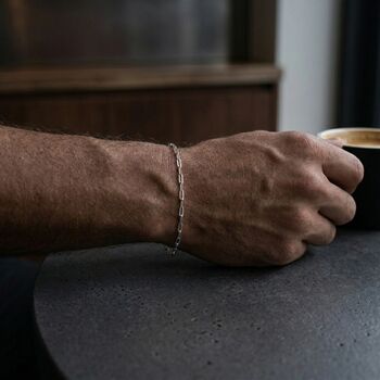 Paperclip Chain Silver Bracelet, 4 of 10