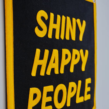 Shiny Happy People Felt Stitched Banner, 3 of 3