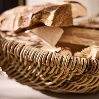 Rutana Wicker Log Carrier With Handle, 4 of 4