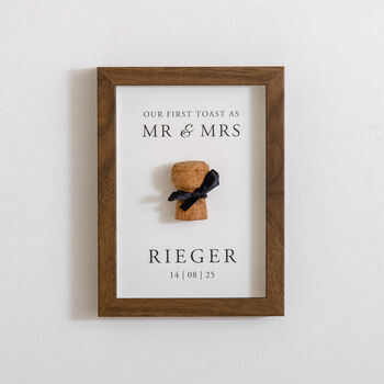 Personalised Our First Toast Cork Saver Frame, 10 of 12