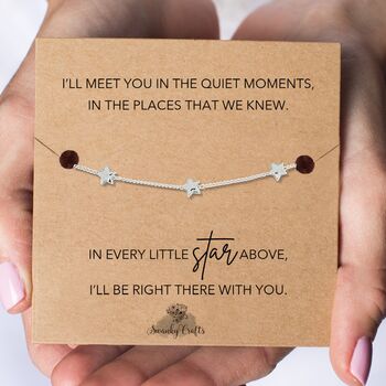 Pet Memorial Jewelry With A Gold Plated Or Silver Plated Star Bracelet And Card, 2 of 4