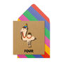 Handmade Kids Camel 4th Birthday Personalised Greeting Card, thumbnail 1 of 5