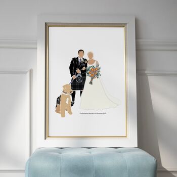 Christian Wedding Gift Couple Portrait With Bible Verse, 7 of 12