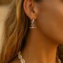 Silver T Bar Hoop Earrings, thumbnail 1 of 3