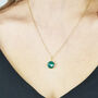 18ct Gold Plated Glowing Emerald Birthstone Necklace, thumbnail 2 of 4
