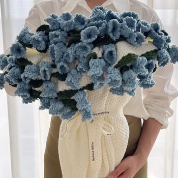 Handmade Crochet Flower Bouquet Throw Blanket, 7 of 11
