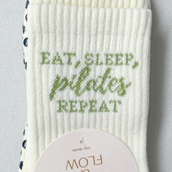 'Eat, Sleep, Pilates, Repeat' Grip Socks, 3 of 3