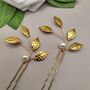 Wedding Hair Accessories Gold Set Of Two, thumbnail 2 of 12