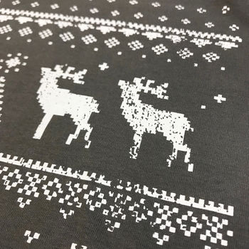 Mens Festive Christmas Reindeer Long Sleeve Tshirt, 6 of 9