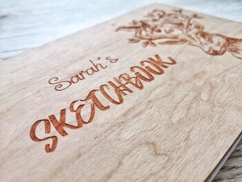 Personalised Wooden Sketchbook Eco Friendly Book Deer, 2 of 5