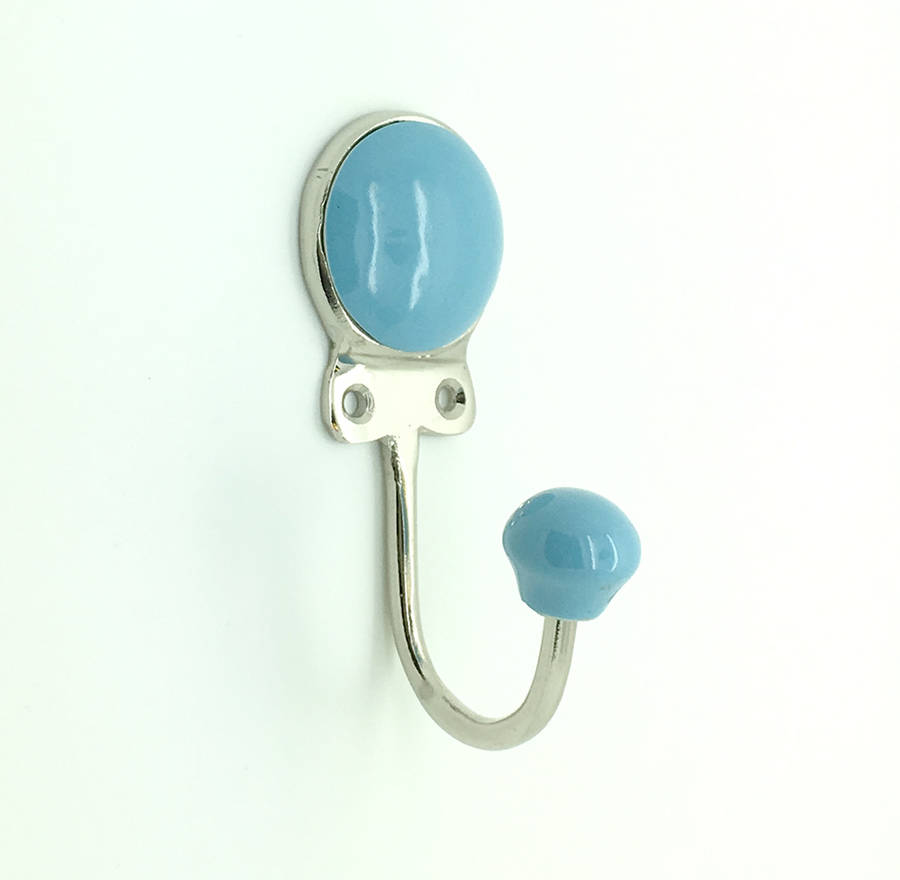coloured ceramic plain coat rack hook by g decor