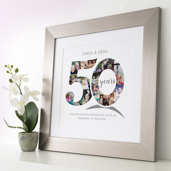 Personalised Golden Wedding Anniversary Collage, 9 of 9