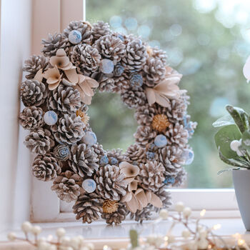 Luxury Frosted Forest Christmas Wreath, 3 of 5