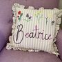 Hand Embroidered Personalised Cushion Lilac, thumbnail 3 of 8