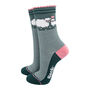 Women's Sheep And Lamb Bamboo Socks Green, thumbnail 1 of 4