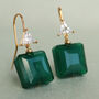 Jade Green Vintage Glass Earrings, thumbnail 1 of 8