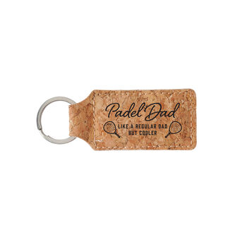 Rectangular Cork Keyring 'Padel Dad – Like A Regular Dad But Cooler' | Padel | Racket Sport | Keyring | Novelty, 2 of 2