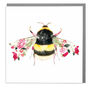 Bumble Bee Wildlife Botanical Greeting Card, thumbnail 2 of 2
