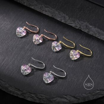 Alexandrite Purple Pink Cz Heart Drop Dangle Earrings, 5 of 9