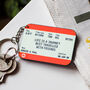 Personalised Train Ticket Friendship Keyring, thumbnail 3 of 5