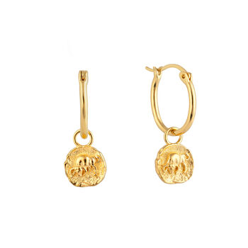 18ct Gold Plated Star Sign Charm Hoop Earrings, 4 of 12