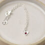 Sterling Silver Small Birthstone Heart Bracelet, thumbnail 5 of 8