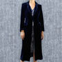 Silk Velvet 1940's Style Coat In Midnight Blue, thumbnail 2 of 4