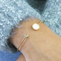 Mother Of Pearl And Crystal Bangle Bracelet, thumbnail 4 of 7