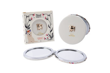 'Pugs And Kisses' Compact Mirror In Gift Box, 3 of 3
