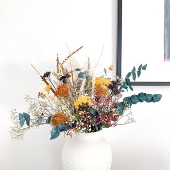 Banksia Preserved Flower Bouquet With Gypsophila, 2 of 5