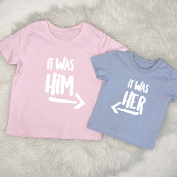 It Was Him! / It Was Her! Sibling Rivalry T Shirt Set, 4 of 8
