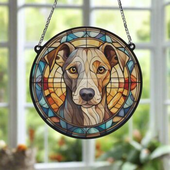 Whippet Stained Glass Effect Suncatcher, 5 of 6