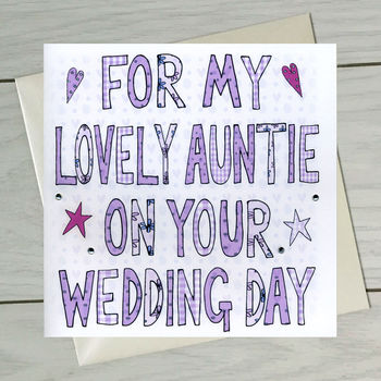 Personalised Auntie/ Uncle Wedding Book Card, 3 of 8