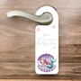 Personalised Mermaid Sleeping Purple Door Hanger, thumbnail 2 of 2