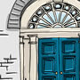 Rainbow Door Illustration Print, Rainbow Poster, thumbnail 3 of 4