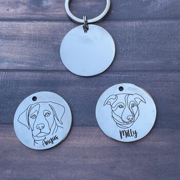 Customisable Dog Tag, Pet ID Tag With Pet Portrait, 4 of 5