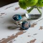 Turquoise Japanese Silk Covered Cufflinks, thumbnail 1 of 4