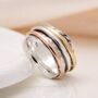 Personalised Sterling Silver, Brass And Copper Triple Spinner Ring – 8mm, thumbnail 1 of 6