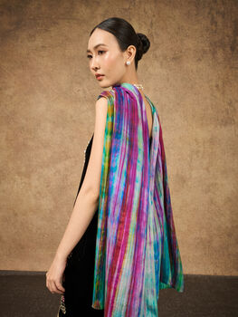 100% Mulberry Silk Scarf, Rainbow Colour In Gift Box, 9 of 12