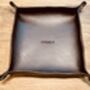 Personalised Dark Brown Square Leather Accessories Tray, thumbnail 12 of 12