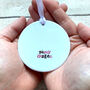 Personalised Baby's First Christmas Script Decoration, thumbnail 5 of 8