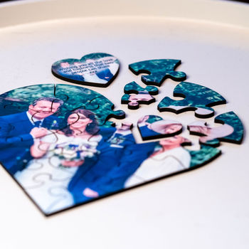 Personalised Wooden, Heart Shaped Photo Puzzle, 2 of 6