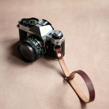 Personalised Leather Camera Wrist Strap, 2 of 9