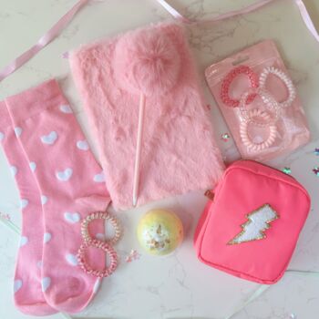 Gift Box For Girls – Fluffy Notebook And Self Care Treats – Pink Edition, 2 of 9