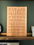 Five Year Solid Oak Anniversary Plaque, thumbnail 1 of 6